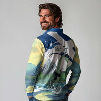 Personalised Nessie Scotland Long Sleeve Polo Shirt Scottish Folklore Loch Ness Monster