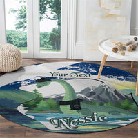 Personalised Nessie Scotland Round Carpet Scottish Folklore Loch Ness Monster