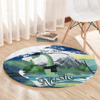 Personalised Nessie Scotland Round Carpet Scottish Folklore Loch Ness Monster