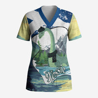 Personalised Nessie Scotland Scrub Top Scottish Folklore Loch Ness Monster