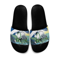 Personalised Nessie Scotland Slide Sandals Scottish Folklore Loch Ness Monster