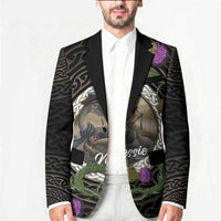 Personalised Loch Ness Monster Scotland Blazer Nessie Bagpipe Scottish Thistle Celtic Knot