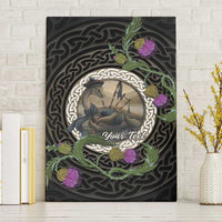 Personalised Loch Ness Monster Scotland Canvas Wall Art Nessie Bagpipe Scottish Thistle Celtic Knot