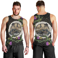 Personalised Loch Ness Monster Scotland Men Tank Top Nessie Bagpipe Scottish Thistle Celtic Knot