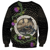 Personalised Loch Ness Monster Scotland Sweatshirt Nessie Bagpipe Scottish Thistle Celtic Knot