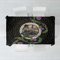 Personalised Loch Ness Monster Scotland Tablecloth Nessie Bagpipe Scottish Thistle Celtic Knot