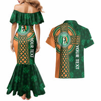 Custom Ireland Cricket Couples Matching Mermaid Dress and Hawaiian Shirt 2024 Celtic Shamrock Go Champions - Wonder Print Shop