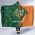 Custom Ireland Cricket Hooded Blanket 2024 Celtic Shamrock Go Champions