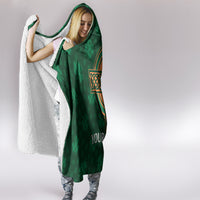 Custom Ireland Cricket Hooded Blanket 2024 Celtic Shamrock Go Champions