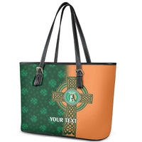 Custom Ireland Cricket Leather Tote Bag 2024 Celtic Shamrock Go Champions - Wonder Print Shop