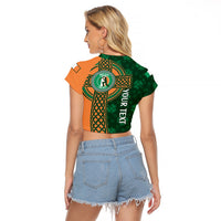 Custom Ireland Cricket Raglan Cropped T Shirt 2024 Celtic Shamrock Go Champions - Wonder Print Shop