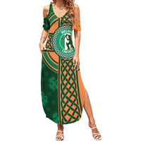 Custom Ireland Cricket Summer Maxi Dress 2024 Celtic Shamrock Go Champions - Wonder Print Shop
