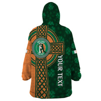 Custom Ireland Cricket Wearable Blanket Hoodie 2024 Celtic Shamrock Go Champions - Wonder Print Shop