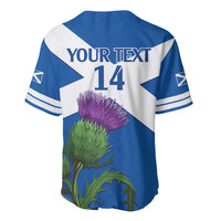 Custom Scotland Cricket Baseball Jersey 2024 Scottish Thistle Flag Style - Wonder Print Shop