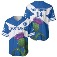 Custom Scotland Cricket Baseball Jersey 2024 Scottish Thistle Flag Style - Wonder Print Shop