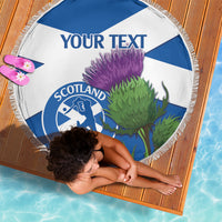 Custom Scotland Cricket Beach Blanket 2024 Scottish Thistle Flag Style - Wonder Print Shop