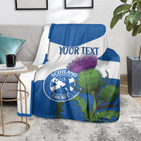 Custom Scotland Cricket Blanket 2024 Scottish Thistle Flag Style