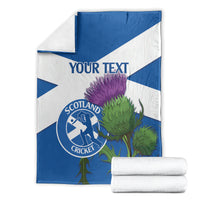 Custom Scotland Cricket Blanket 2024 Scottish Thistle Flag Style