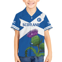 Custom Scotland Cricket Family Matching Short Sleeve Bodycon Dress and Hawaiian Shirt 2024 Scottish Thistle Flag Style - Wonder Print Shop