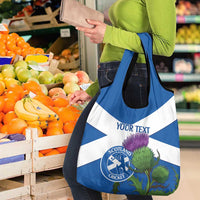 Custom Scotland Cricket Grocery Bag Scottish Thistle Flag Style