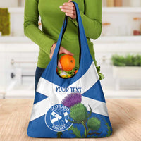 Custom Scotland Cricket Grocery Bag Scottish Thistle Flag Style