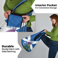 Custom Scotland Cricket Grocery Bag Scottish Thistle Flag Style