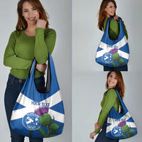 Custom Scotland Cricket Grocery Bag Scottish Thistle Flag Style