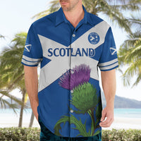 Custom Scotland Cricket Hawaiian Shirt 2024 Scottish Thistle Flag Style - Wonder Print Shop