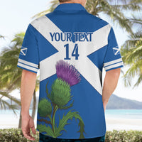 Custom Scotland Cricket Hawaiian Shirt 2024 Scottish Thistle Flag Style - Wonder Print Shop