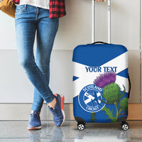Custom Scotland Cricket Luggage Cover 2024 Scottish Thistle Flag Style - Wonder Print Shop