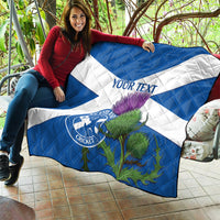 Custom Scotland Cricket Quilt 2024 Scottish Thistle Flag Style - Wonder Print Shop