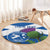 Custom Scotland Cricket Round Carpet 2024 Scottish Thistle Flag Style