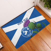 Custom Scotland Cricket Rubber Doormat 2024 Scottish Thistle Flag Style - Wonder Print Shop