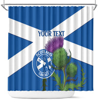 Custom Scotland Cricket Shower Curtain 2024 Scottish Thistle Flag Style
