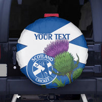 Custom Scotland Cricket Spare Tire Cover 2024 Scottish Thistle Flag Style - Wonder Print Shop