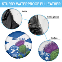 Custom Scotland Cricket Spare Tire Cover 2024 Scottish Thistle Flag Style - Wonder Print Shop