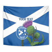 Custom Scotland Cricket Tapestry 2024 Scottish Thistle Flag Style - Wonder Print Shop