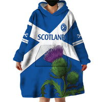 Custom Scotland Cricket Wearable Blanket Hoodie 2024 Scottish Thistle Flag Style - Wonder Print Shop