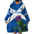 Custom Scotland Cricket Wearable Blanket Hoodie 2024 Scottish Thistle Flag Style