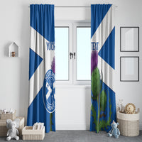 Custom Scotland Cricket Window Curtain 2024 Scottish Thistle Flag Style - Wonder Print Shop