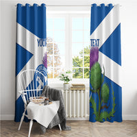 Custom Scotland Cricket Window Curtain 2024 Scottish Thistle Flag Style - Wonder Print Shop