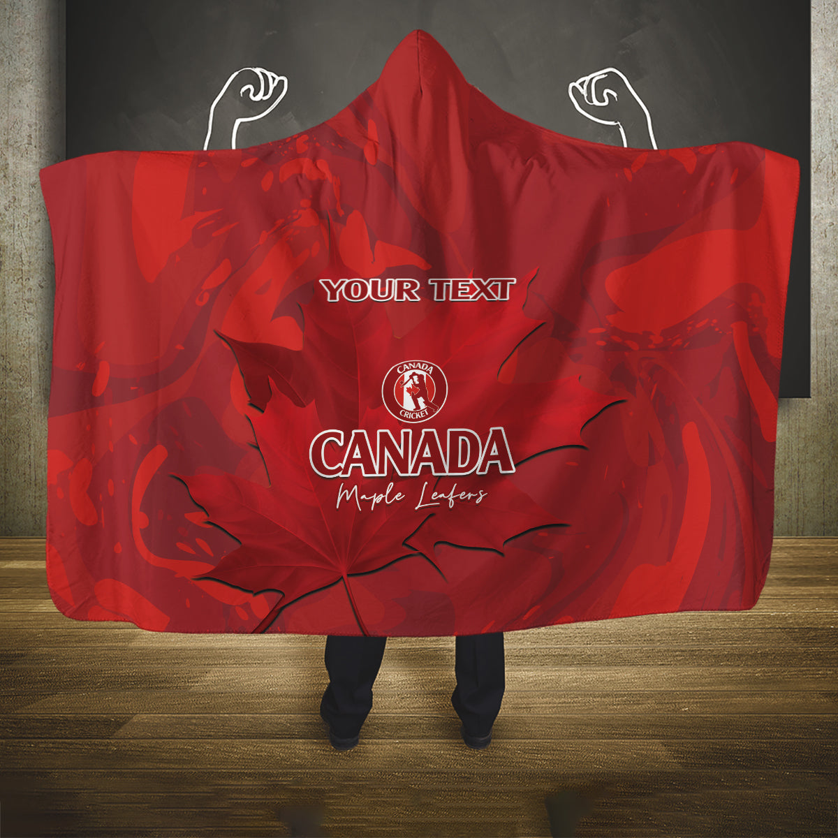 Custom Canada Cricket Hooded Blanket 2024 Maple Leaf Go Champions