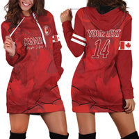 Custom Canada Cricket Hoodie Dress 2024 Maple Leaf Go Champions - Wonder Print Shop