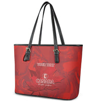 Custom Canada Cricket Leather Tote Bag 2024 Maple Leaf Go Champions - Wonder Print Shop