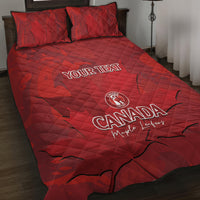 Custom Canada Cricket Quilt Bed Set 2024 Maple Leaf Go Champions - Wonder Print Shop