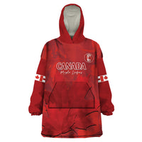 Custom Canada Cricket Wearable Blanket Hoodie 2024 Maple Leaf Go Champions - Wonder Print Shop