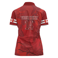 Custom Canada Cricket Women Polo Shirt 2024 Maple Leaf Go Champions - Wonder Print Shop