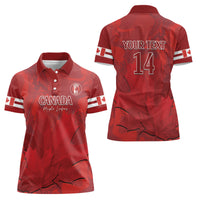 Custom Canada Cricket Women Polo Shirt 2024 Maple Leaf Go Champions - Wonder Print Shop
