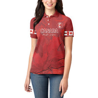 Custom Canada Cricket Women Polo Shirt 2024 Maple Leaf Go Champions - Wonder Print Shop