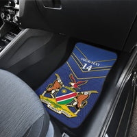 Custom Namibia Cricket Car Mats 2024 Go Eagles African Pattern - Wonder Print Shop